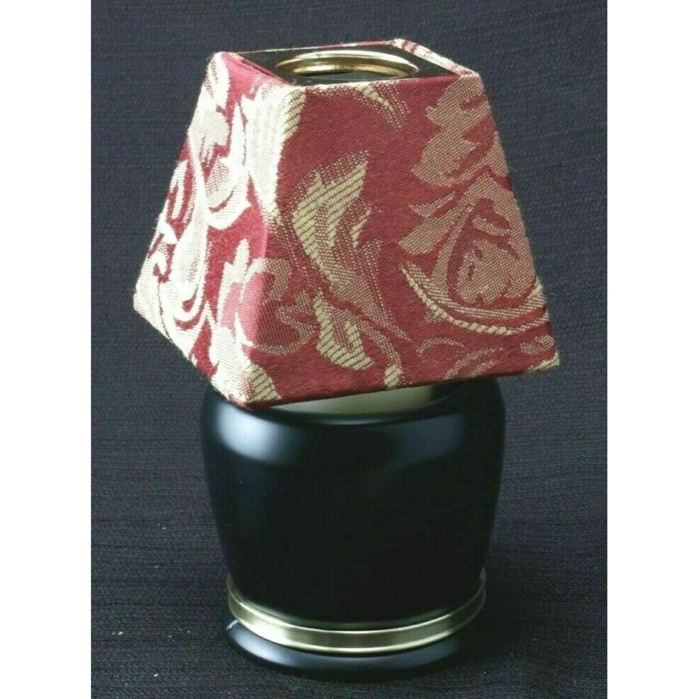 Ambria Black & Gold Votive Candle Holder Lamp With Red and Gold Colored Shade